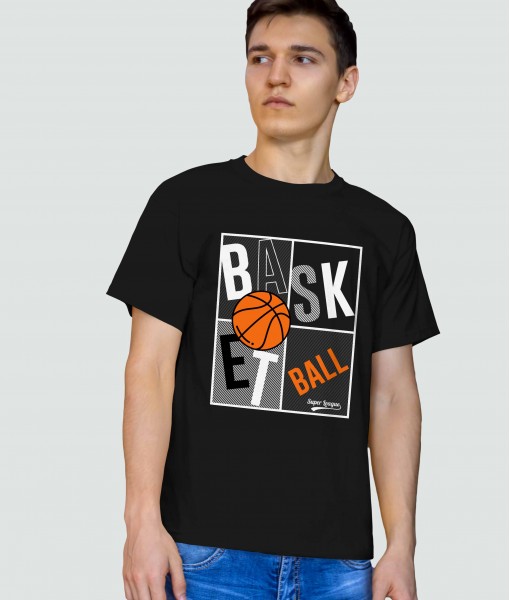 Мъжка тениска с щампа Спортни Илюстрации Basketball illustration